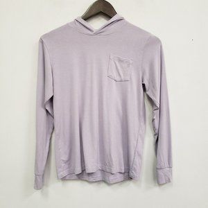 Freefly Womens Long Sleeve Bamboo Hoodie Size M Purple Pocket Cuffed Sleeve